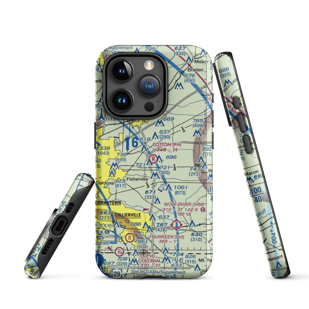 Cotton Field (4TN4) VFR Sectional  Tough iPhone Case iPhone 15 Pro model shown