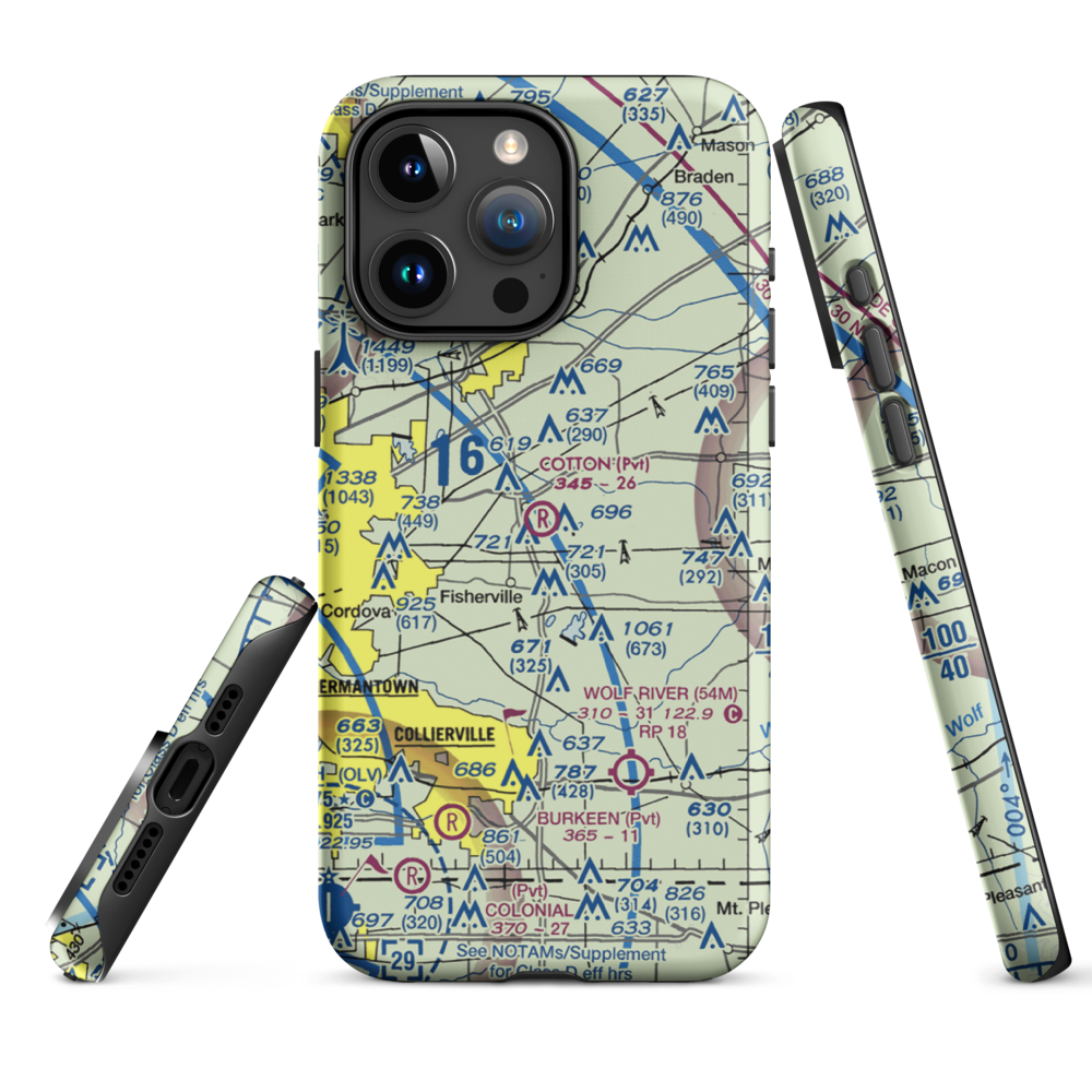 Cotton Field (4TN4) VFR Sectional  Tough iPhone Case iPhone 15 Pro Max model shown