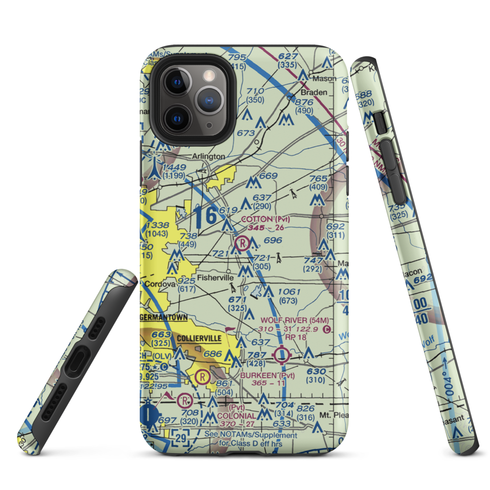 Cotton Field (4TN4) VFR Sectional  Tough iPhone Case iPhone 11 Pro Max model shown