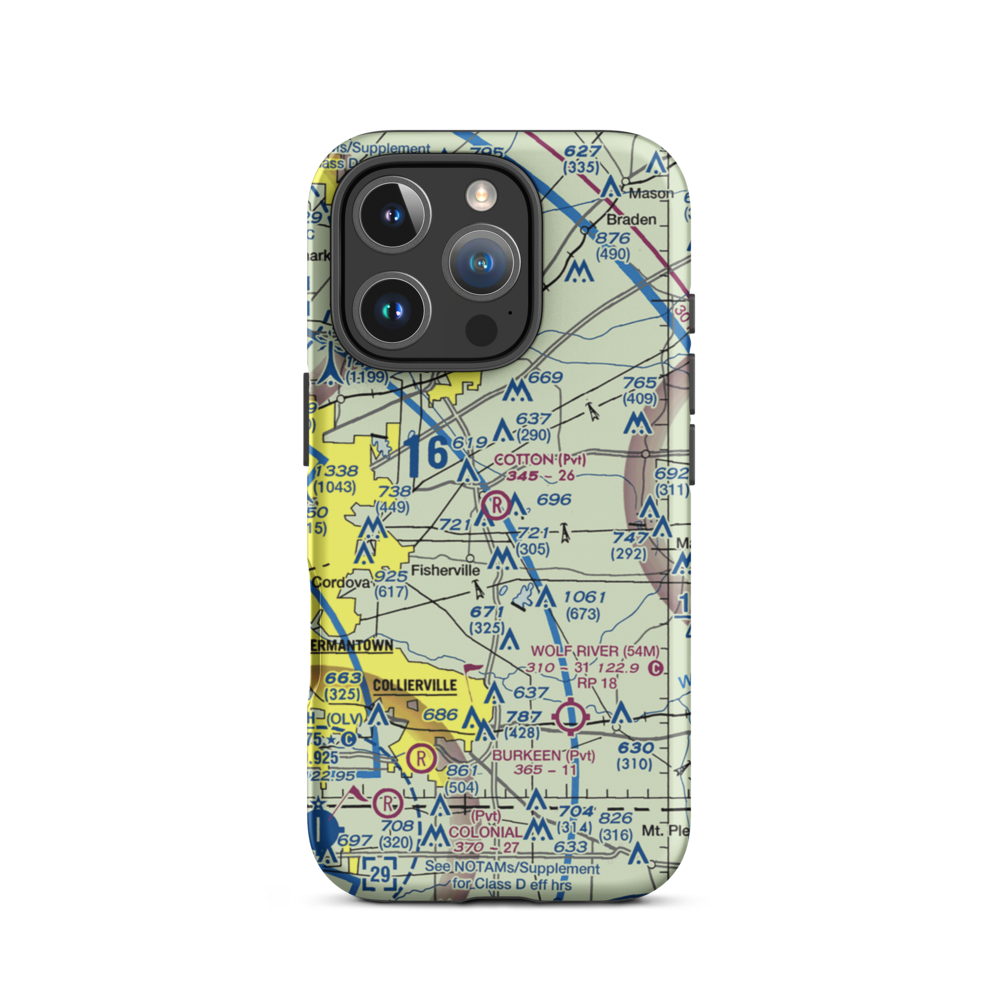 Cotton Field (4TN4) VFR Sectional  Tough iPhone Case iPhone 16 Pro model shown