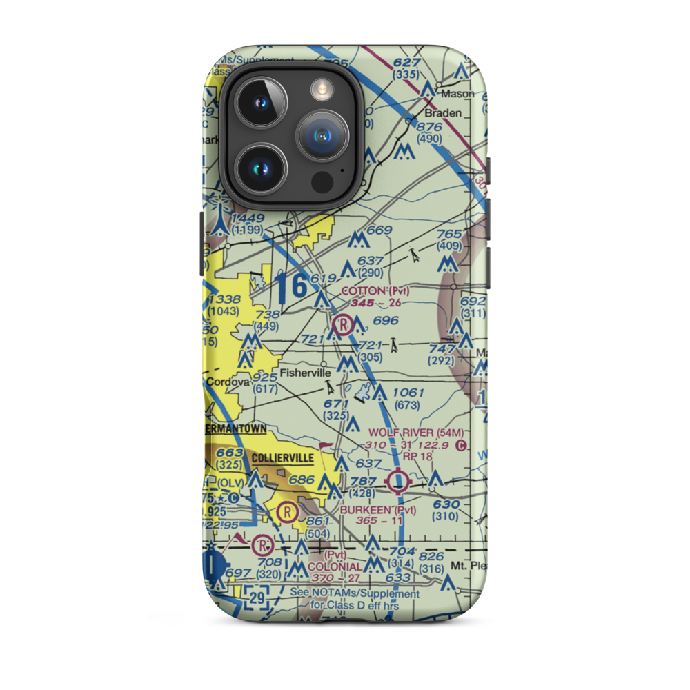 Cotton Field (4TN4) VFR Sectional  Tough iPhone Case iPhone 16 Pro Max model shown