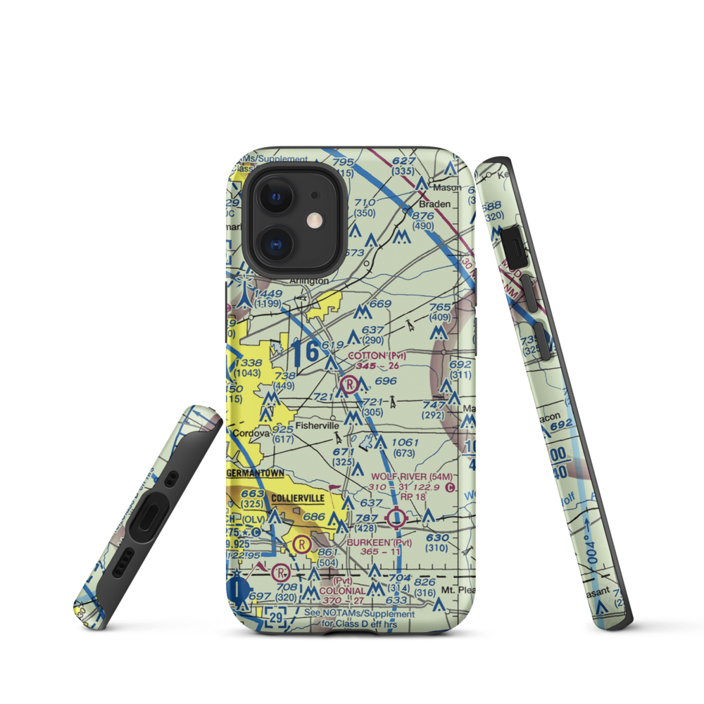Cotton Field (4TN4) VFR Sectional  Tough iPhone Case iPhone 12 mini model shown