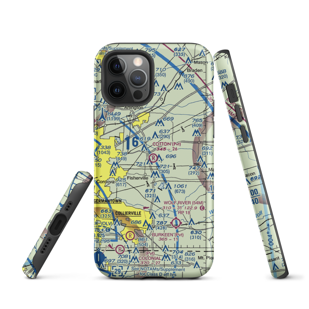 Cotton Field (4TN4) VFR Sectional  Tough iPhone Case iPhone 12 Pro model shown