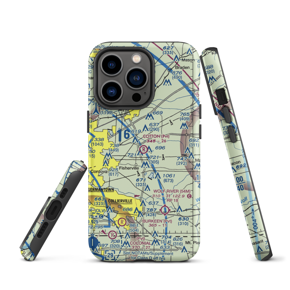 Cotton Field (4TN4) VFR Sectional  Tough iPhone Case iPhone 13 Pro model shown
