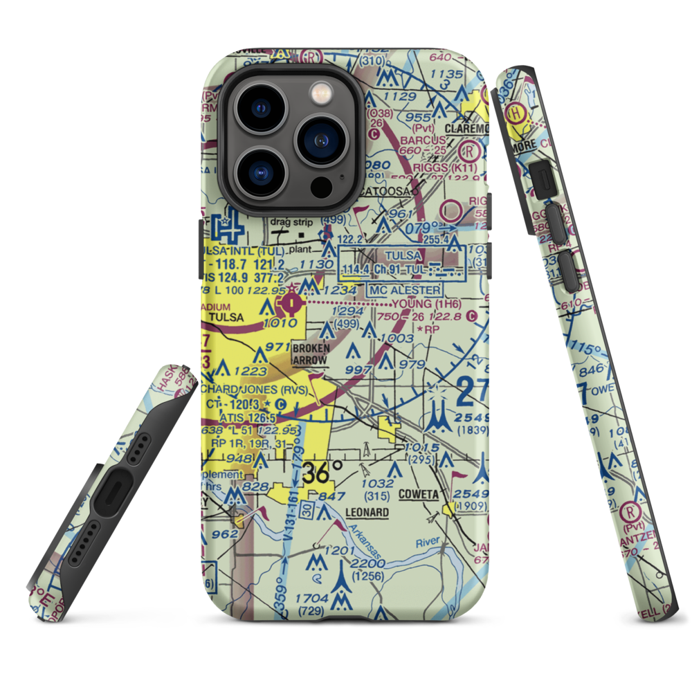 Cotton Field (84OL) VFR Sectional  Tough iPhone Case iPhone 14 Pro Max model shown