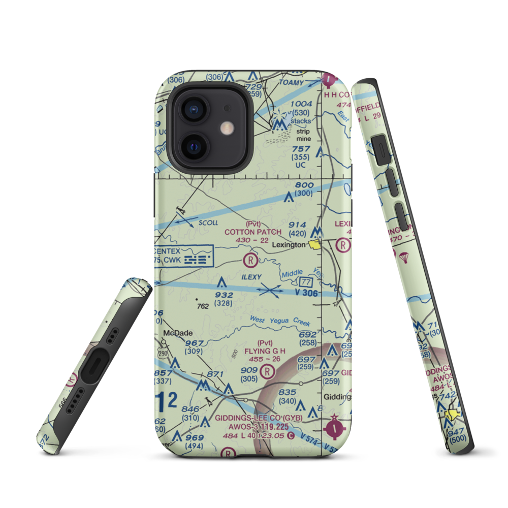 Cotton Patch Airport (TA75) VFR Sectional  Tough iPhone Case iPhone 12 model shown