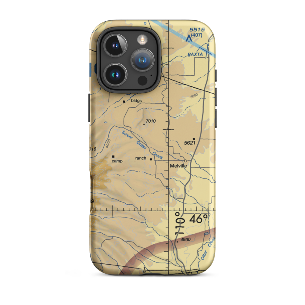 Cottontail Ranch Airport (MT36) VFR Sectional  Tough iPhone Case iPhone 16 Pro Max model shown