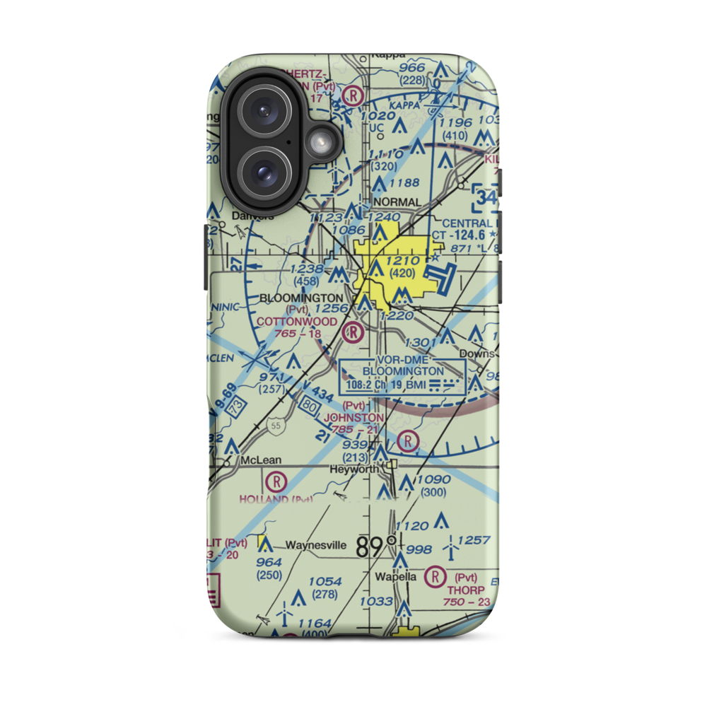 Cottonwood Airport (IL57) VFR Sectional  Tough iPhone Case iPhone 16 Plus model shown