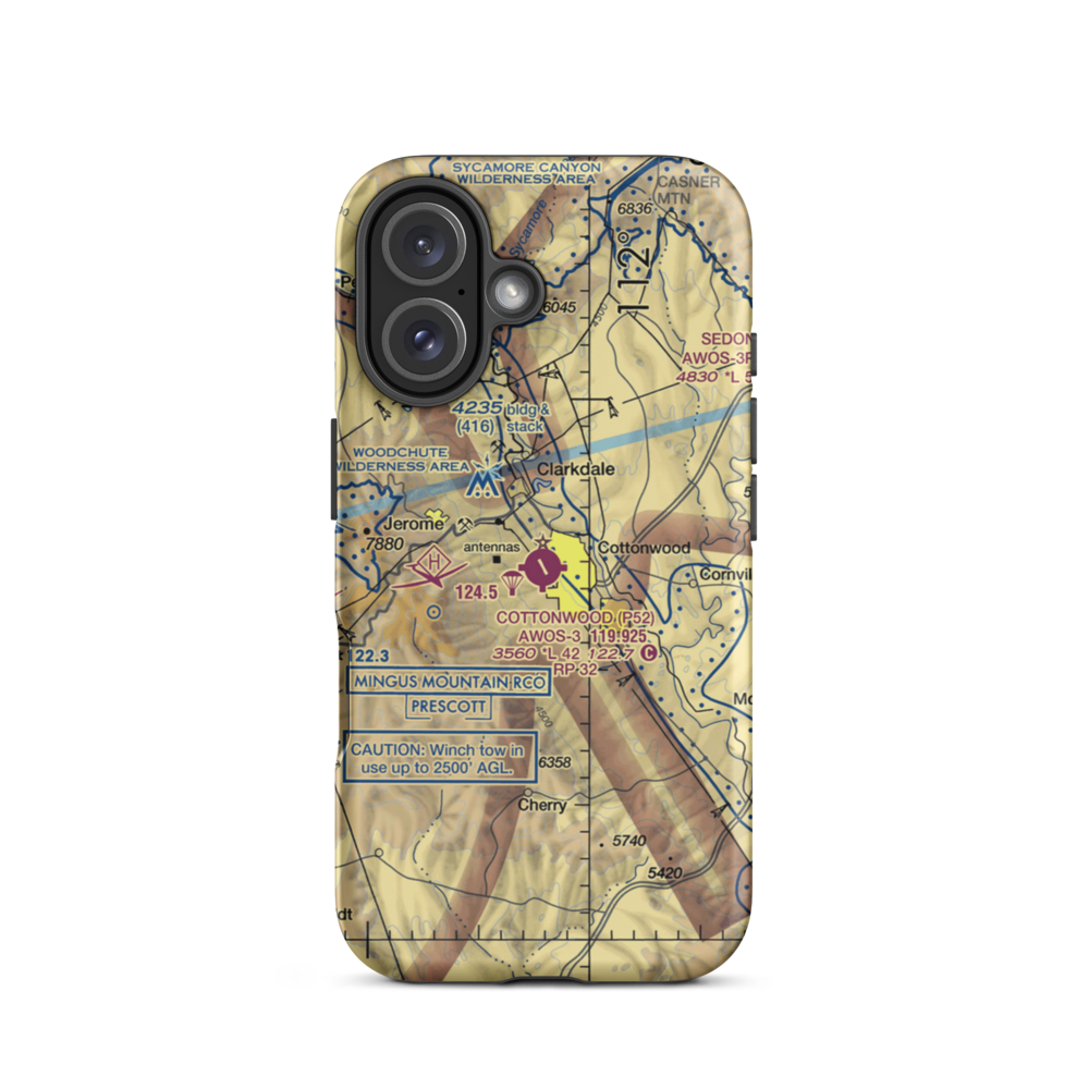 Cottonwood Airport (P52) VFR Sectional  Tough iPhone Case iPhone 16 model shown