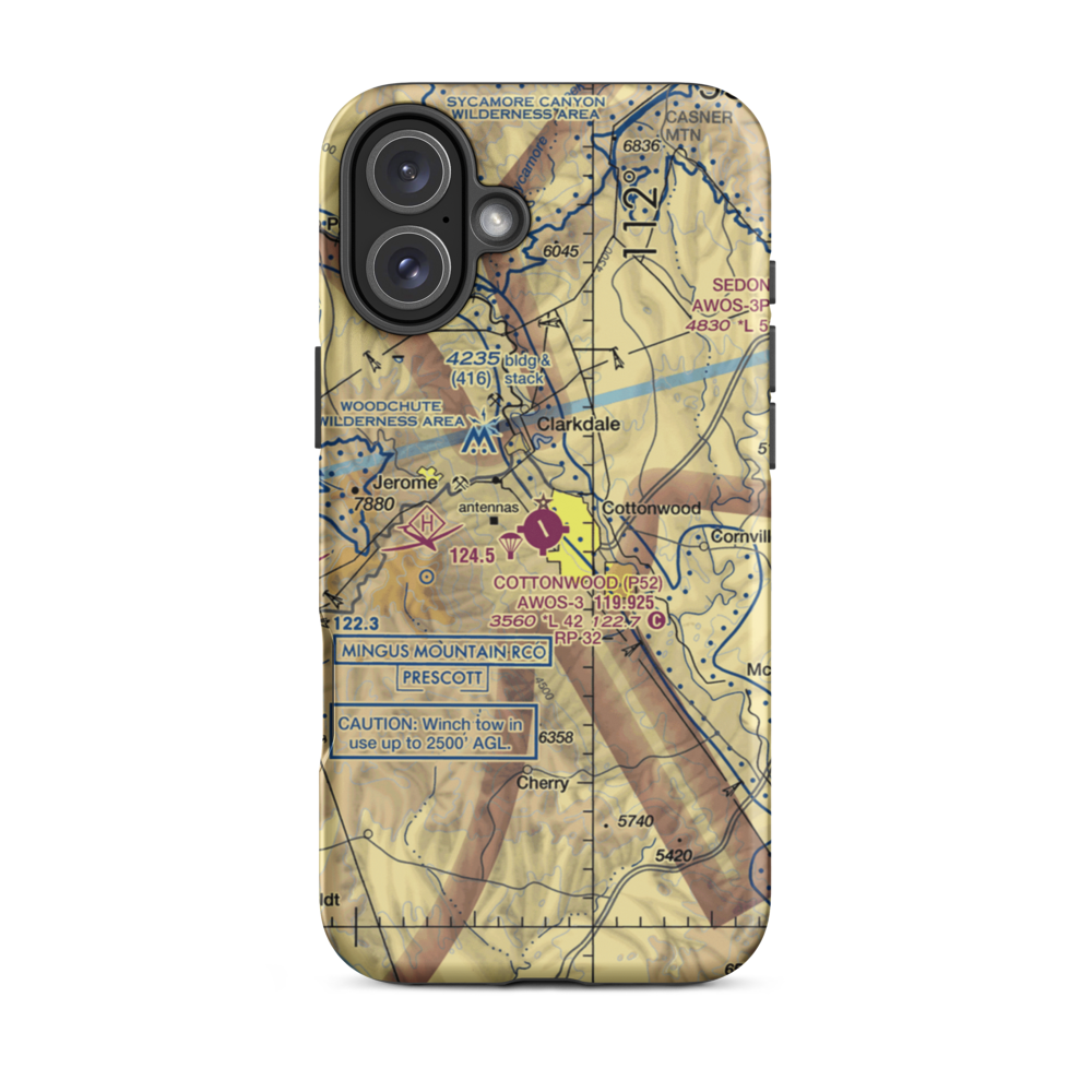 Cottonwood Airport (P52) VFR Sectional  Tough iPhone Case iPhone 16 Plus model shown