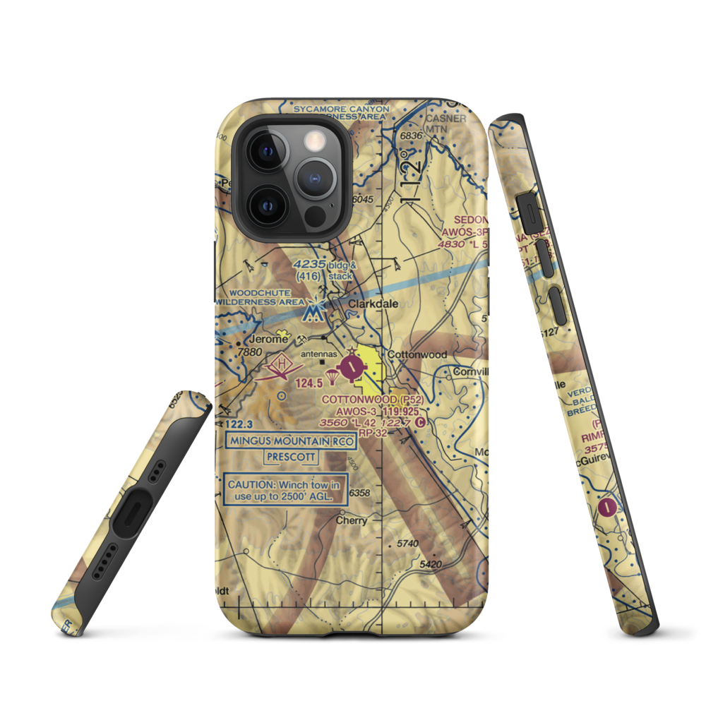 Cottonwood Airport (P52) VFR Sectional  Tough iPhone Case iPhone 12 Pro model shown