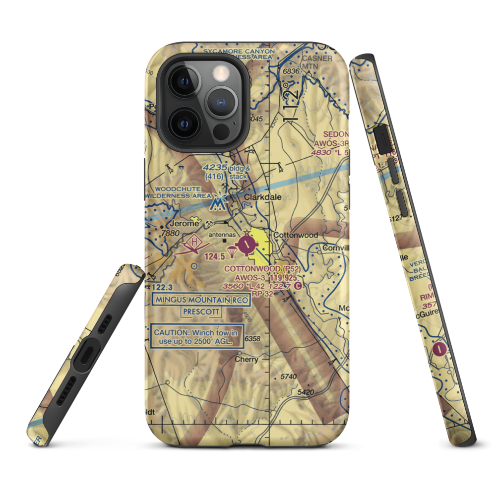 Cottonwood Airport (P52) VFR Sectional  Tough iPhone Case iPhone 12 Pro Max model shown