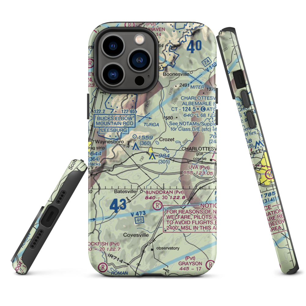 Cottonwood Farm Airport (87VA) VFR Sectional  Tough iPhone Case iPhone 13 Pro Max model shown