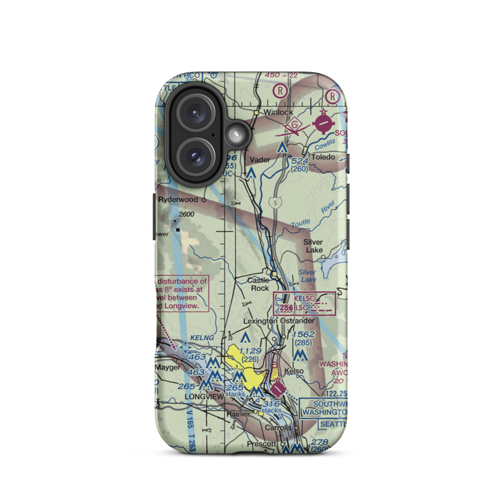 Cougar Flat Airstrip (WN24) VFR Sectional  Tough iPhone Case iPhone 16 model shown
