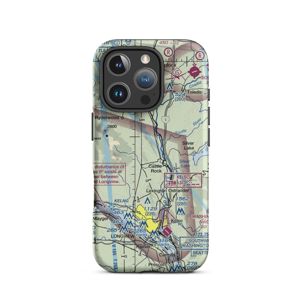 Cougar Flat Airstrip (WN24) VFR Sectional  Tough iPhone Case iPhone 16 Pro model shown