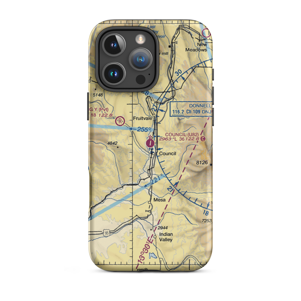 Council Municipal Airport (U82) VFR Sectional  Tough iPhone Case iPhone 16 Pro Max model shown