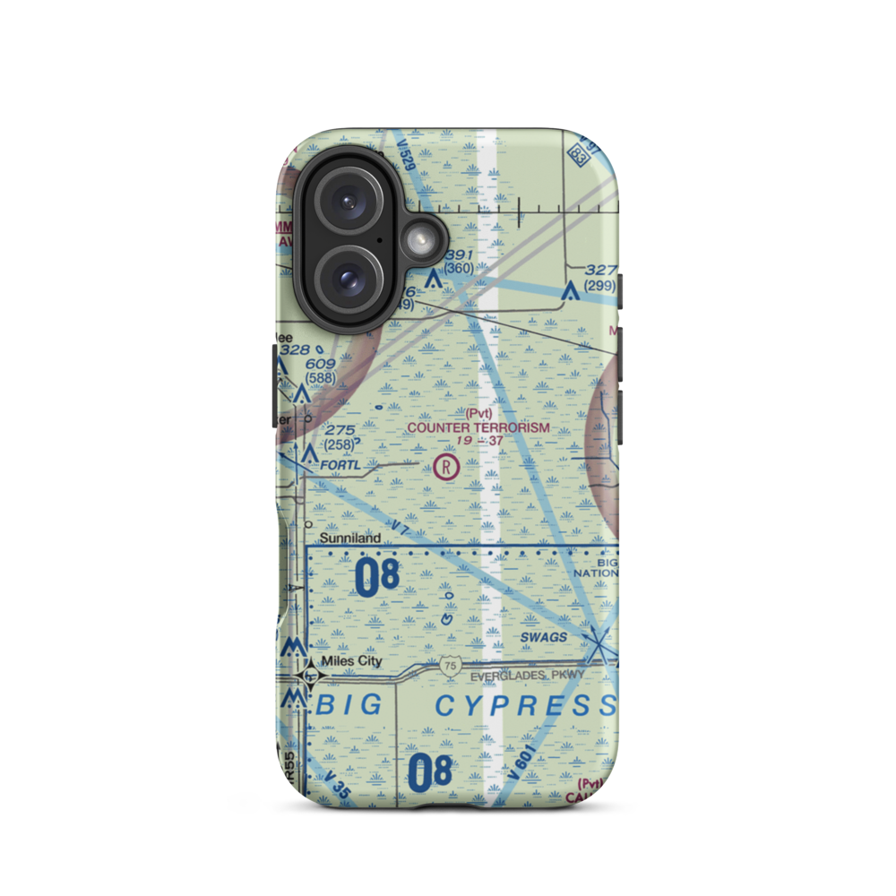 Counter Terrorism Advanced Training Center Airport (FA02) VFR Sectional  Tough iPhone Case iPhone 16 model shown