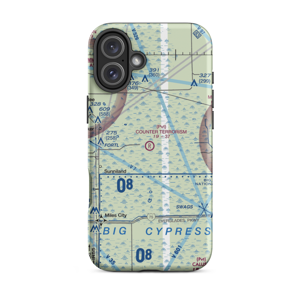 Counter Terrorism Advanced Training Center Airport (FA02) VFR Sectional  Tough iPhone Case iPhone 16 Plus model shown