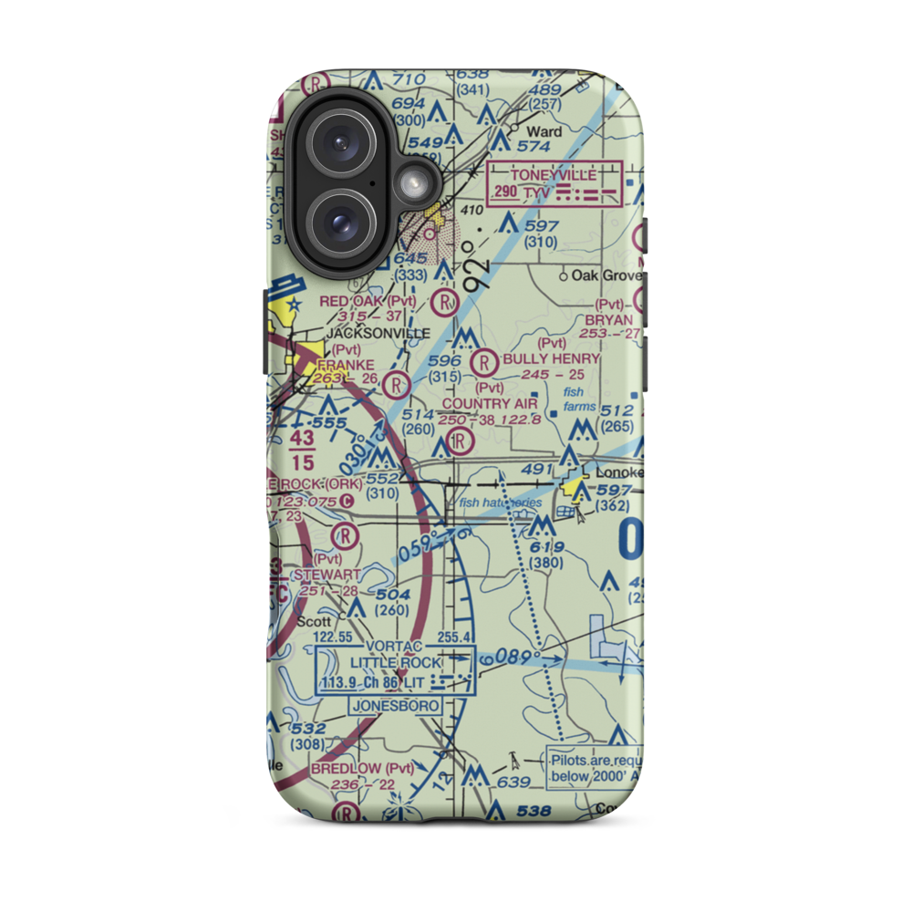 Country Air Estates Airport (1AR9) VFR Sectional  Tough iPhone Case iPhone 16 Plus model shown