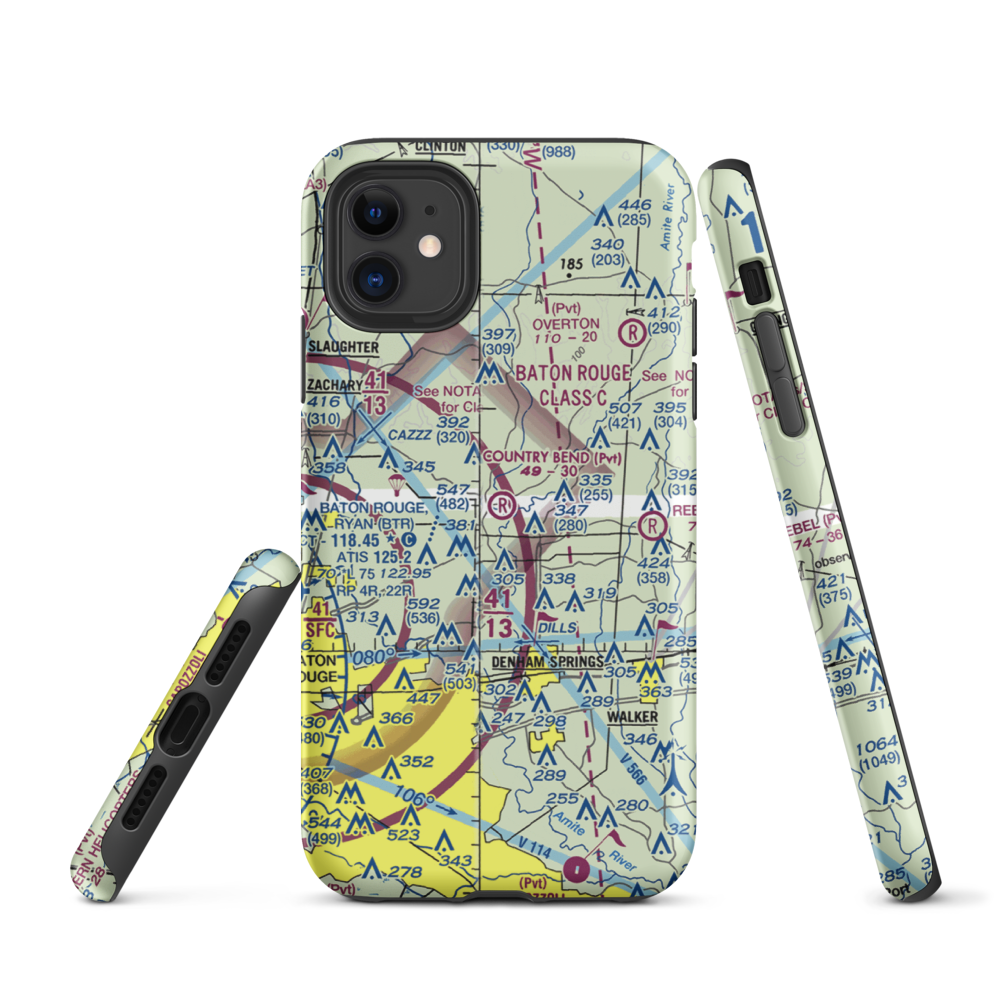 Country Bend Airport (LS39) VFR Sectional  Tough iPhone Case iPhone 11 model shown