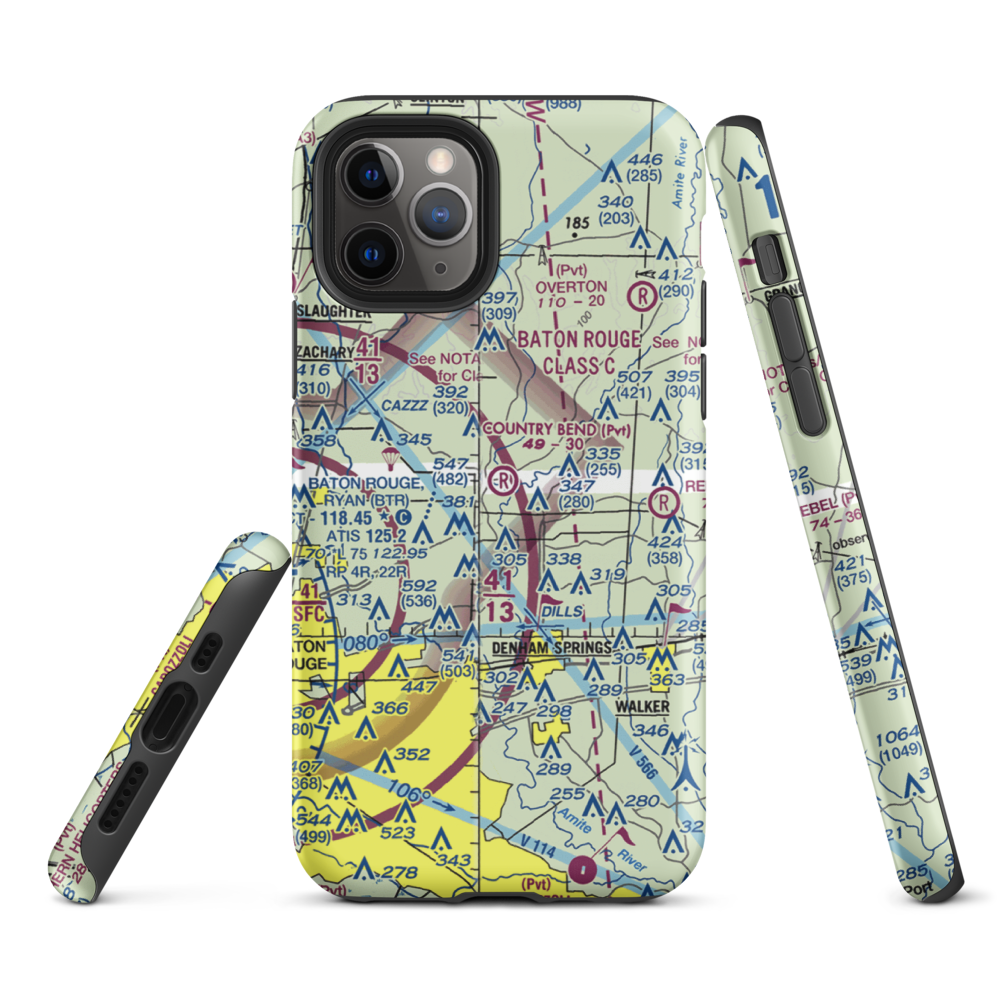 Country Bend Airport (LS39) VFR Sectional  Tough iPhone Case iPhone 11 Pro model shown