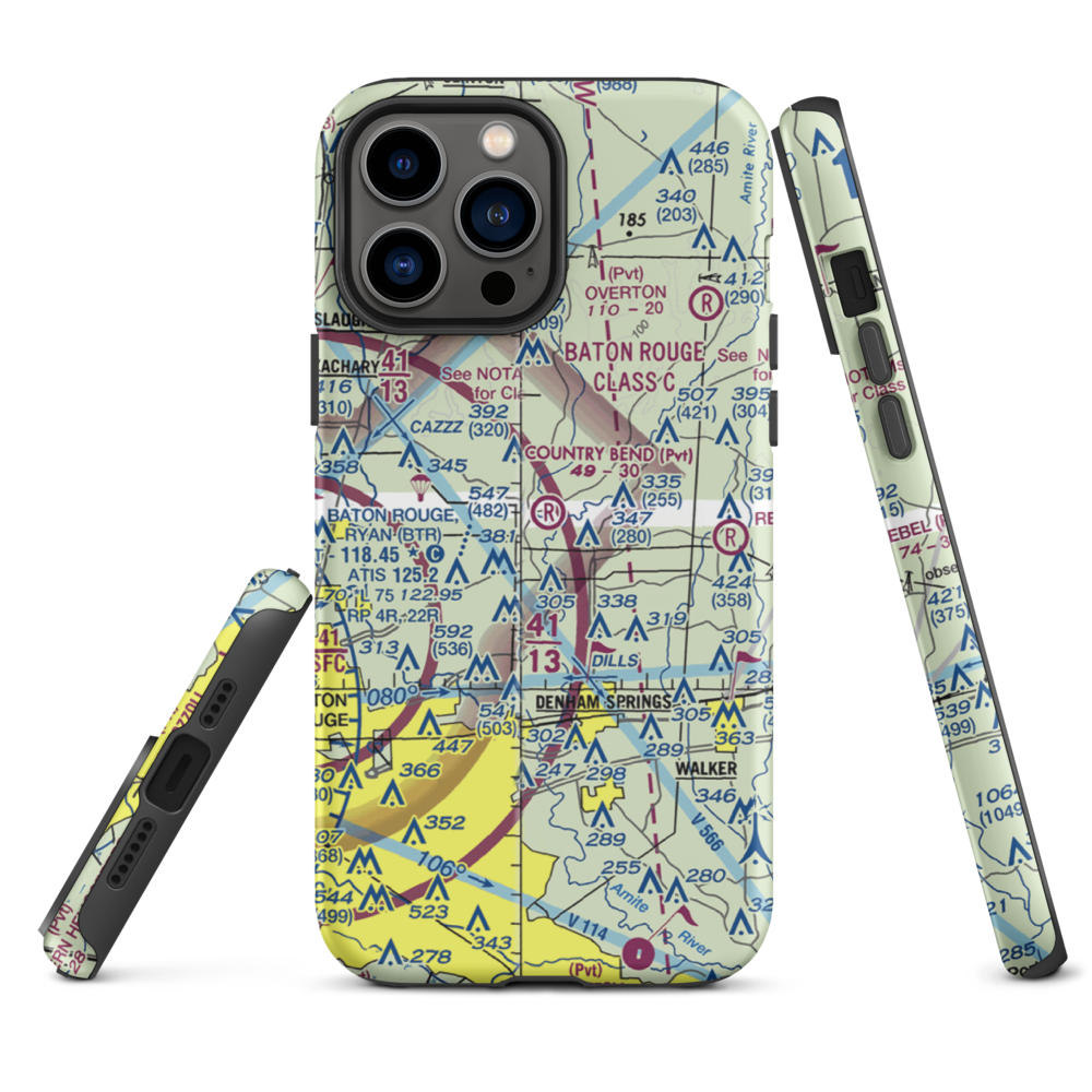 Country Bend Airport (LS39) VFR Sectional  Tough iPhone Case iPhone 13 Pro Max model shown