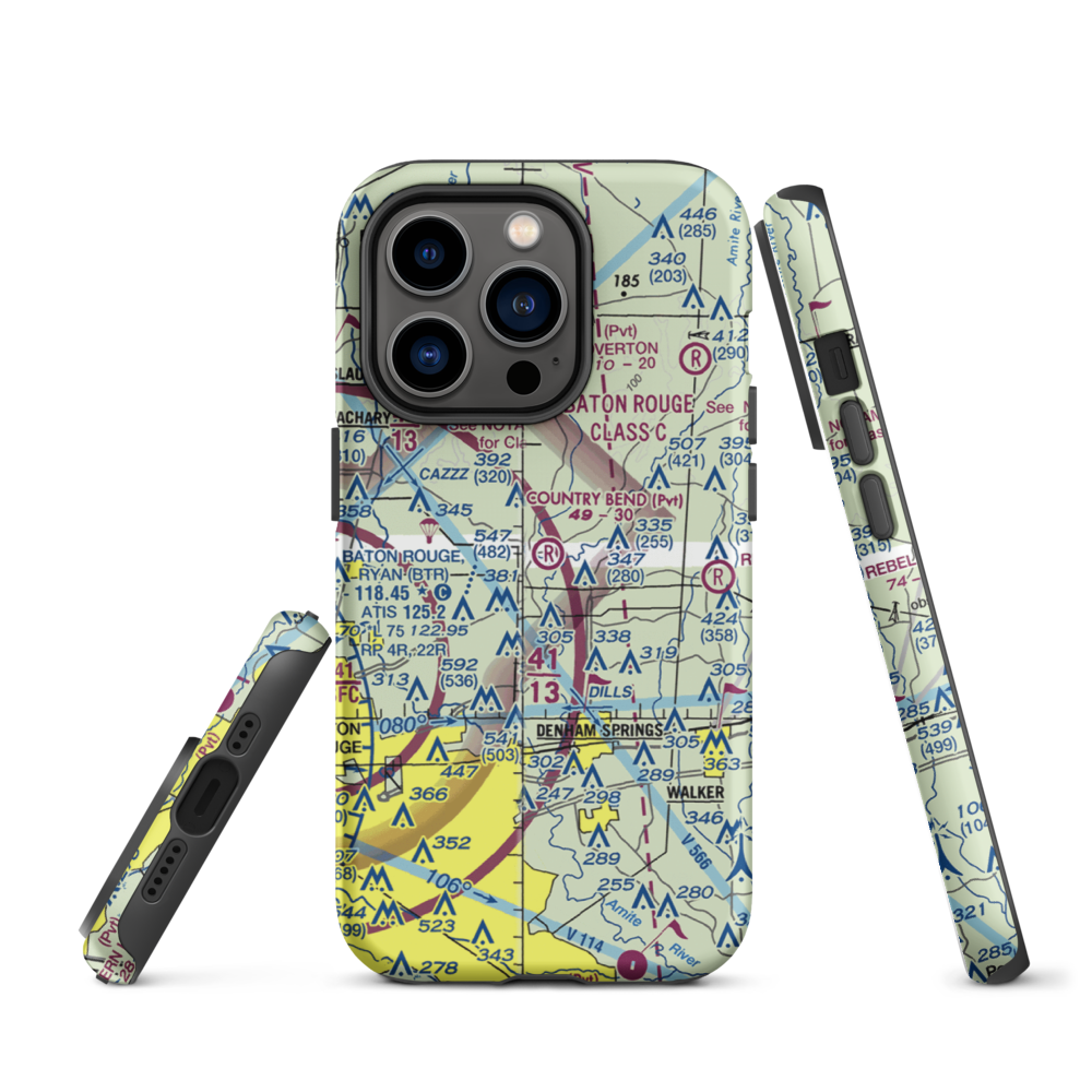 Country Bend Airport (LS39) VFR Sectional  Tough iPhone Case iPhone 14 Pro model shown