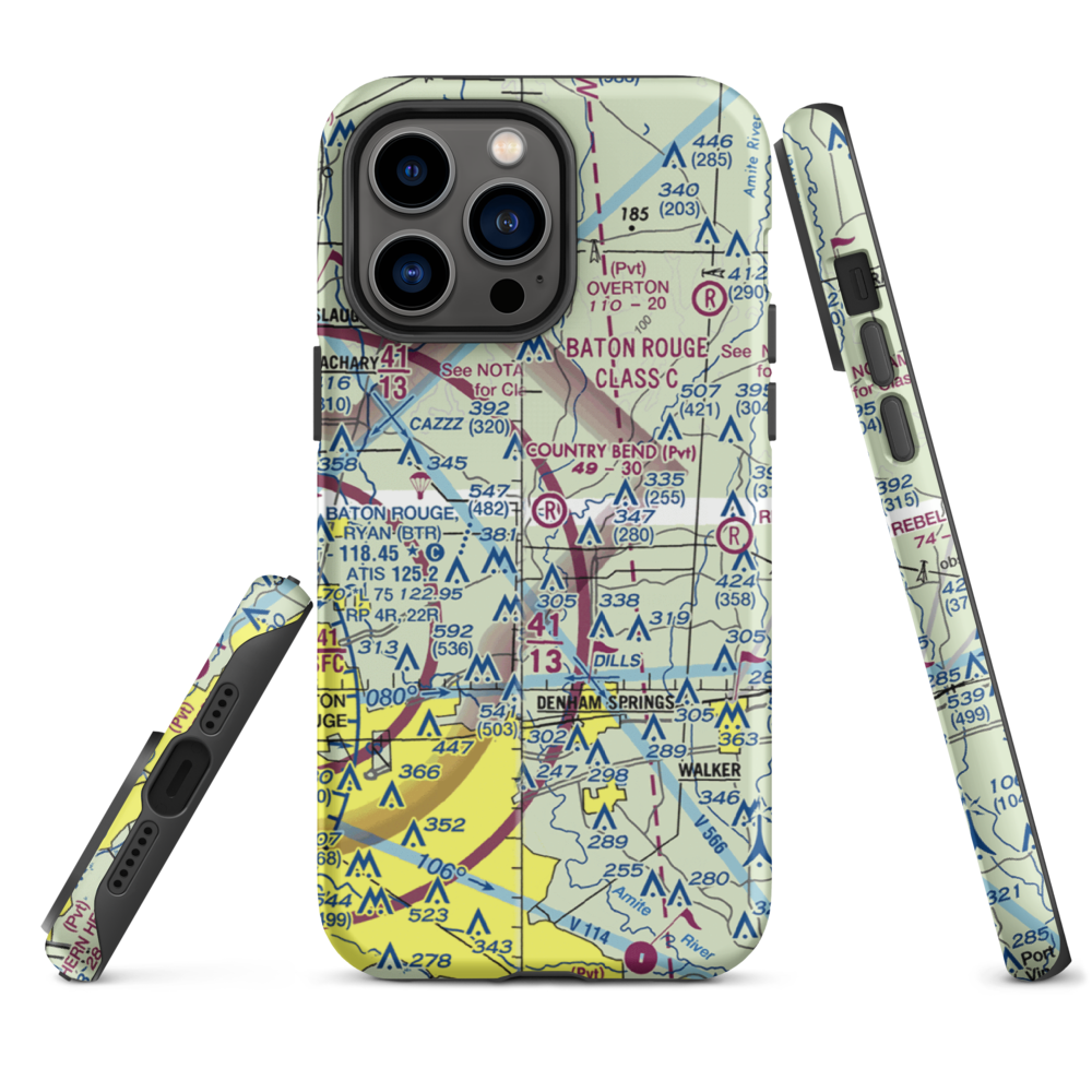 Country Bend Airport (LS39) VFR Sectional  Tough iPhone Case iPhone 14 Pro Max model shown