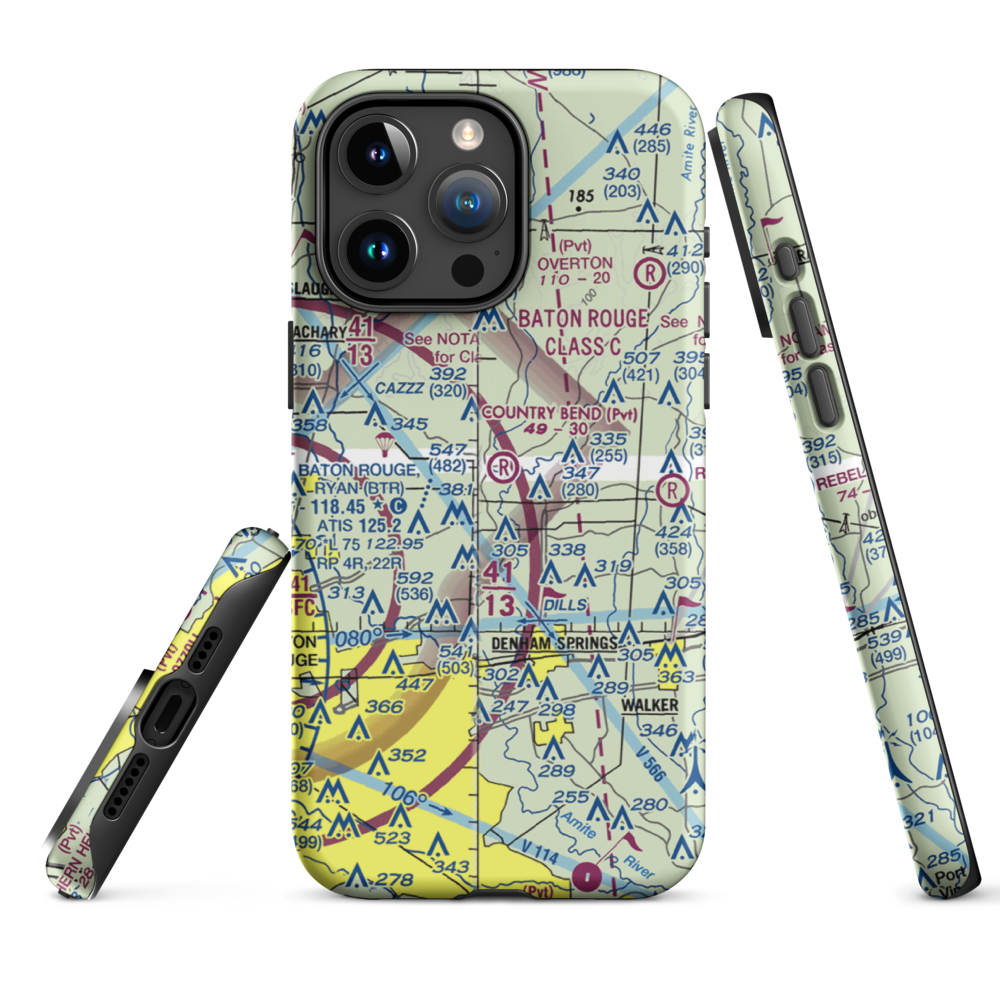 Country Bend Airport (LS39) VFR Sectional  Tough iPhone Case iPhone 15 Pro Max model shown