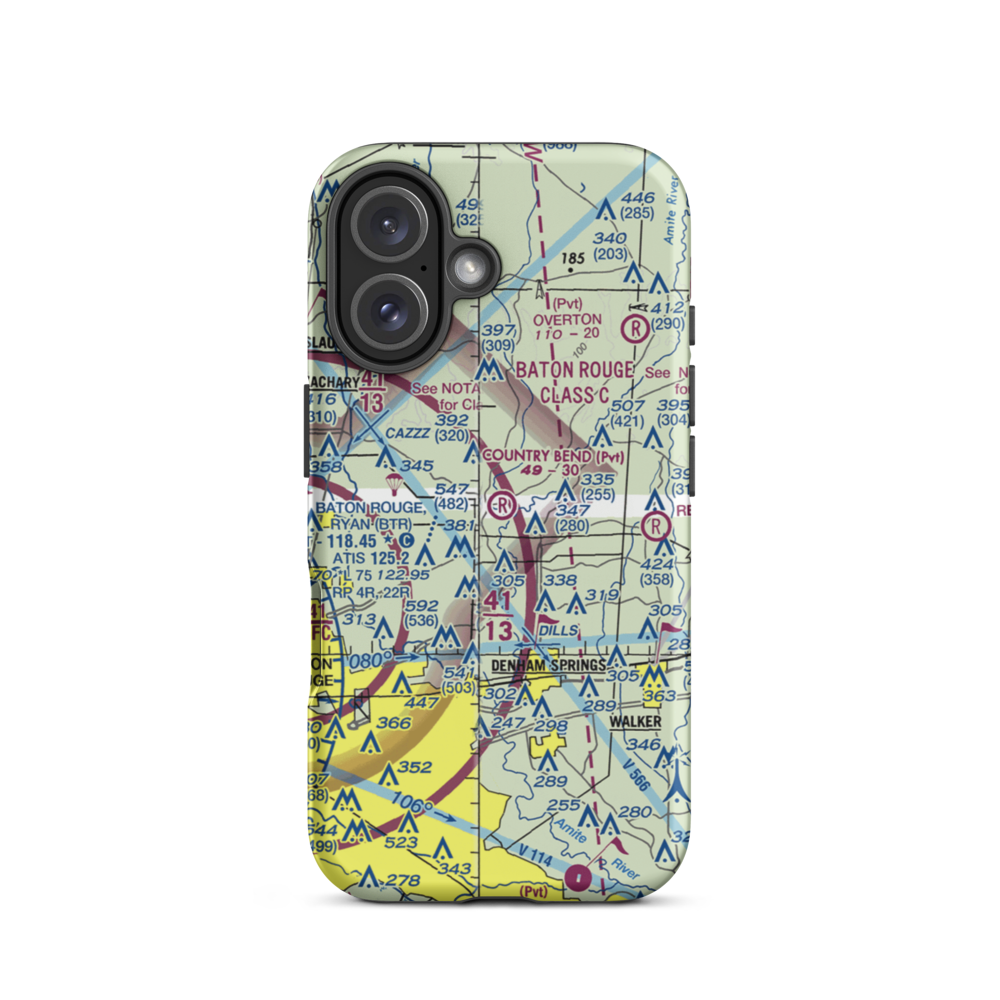 Country Bend Airport (LS39) VFR Sectional  Tough iPhone Case iPhone 16 model shown