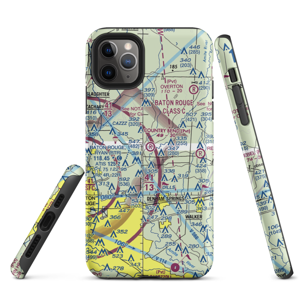 Country Bend Airport (LS39) VFR Sectional  Tough iPhone Case iPhone 11 Pro Max model shown