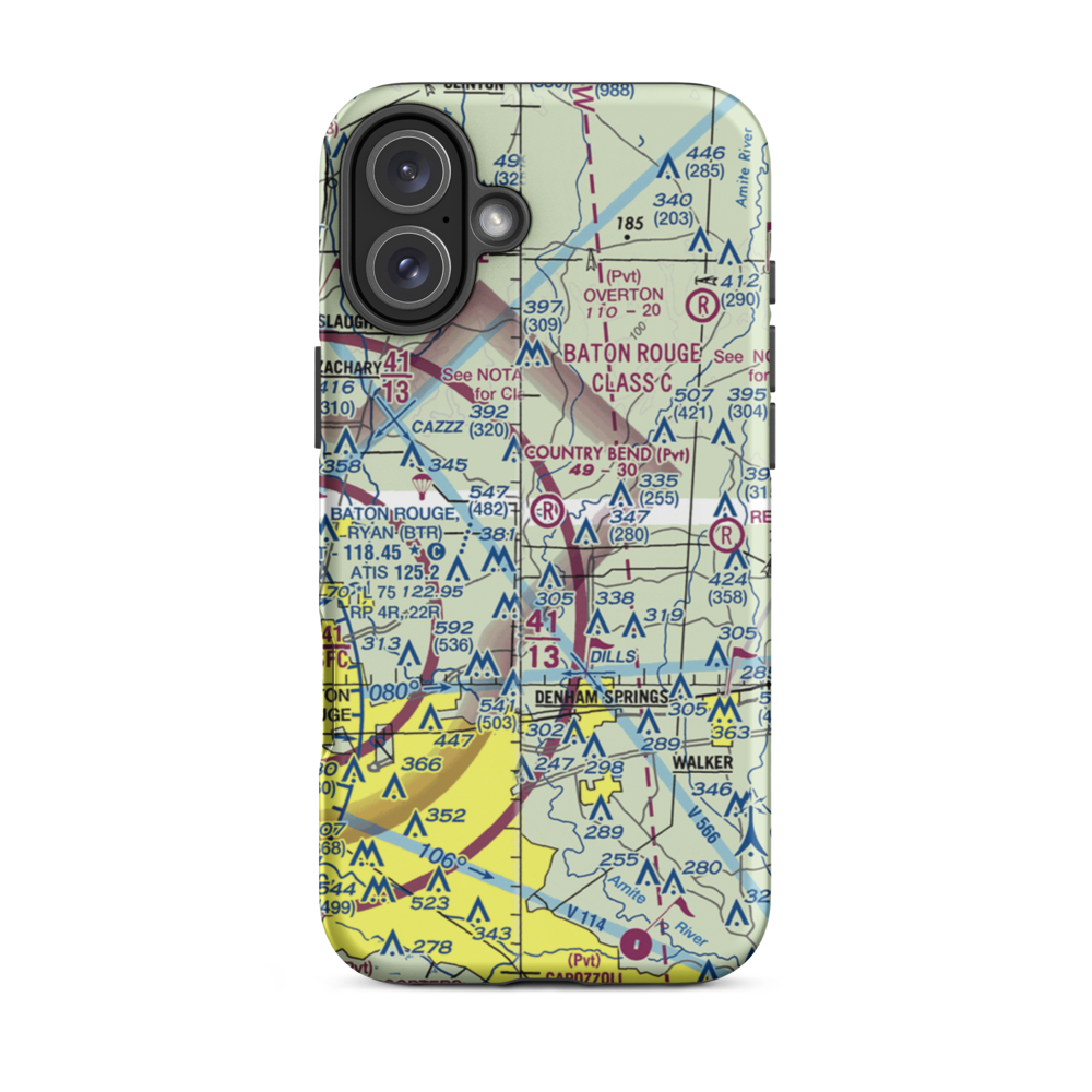 Country Bend Airport (LS39) VFR Sectional  Tough iPhone Case iPhone 16 Plus model shown