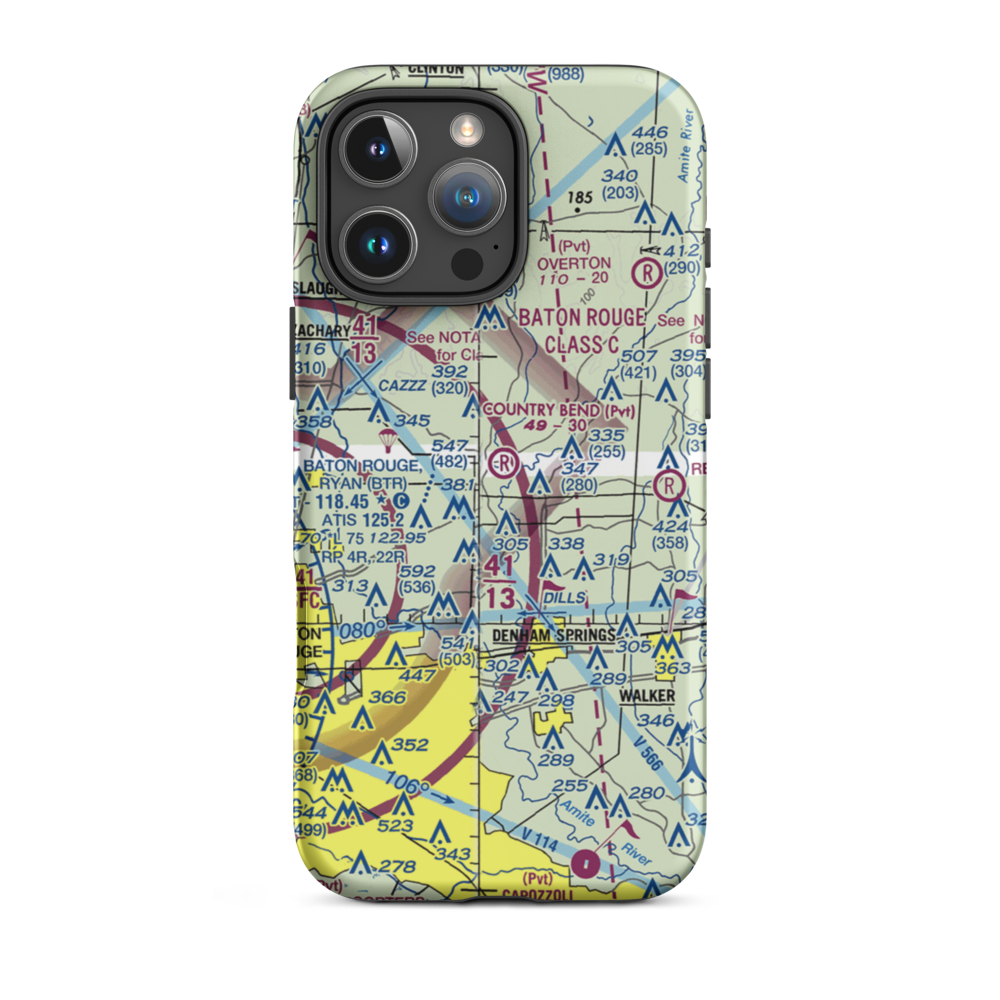 Country Bend Airport (LS39) VFR Sectional  Tough iPhone Case iPhone 16 Pro Max model shown