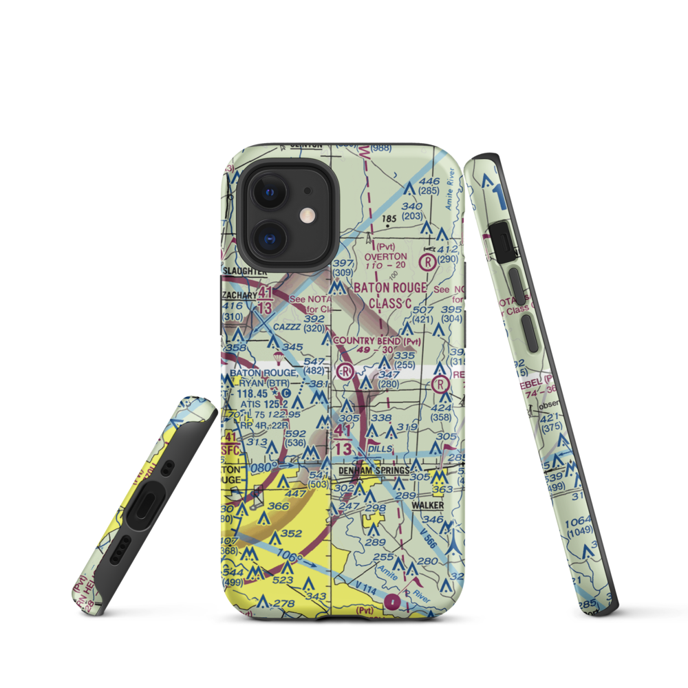 Country Bend Airport (LS39) VFR Sectional  Tough iPhone Case iPhone 12 mini model shown