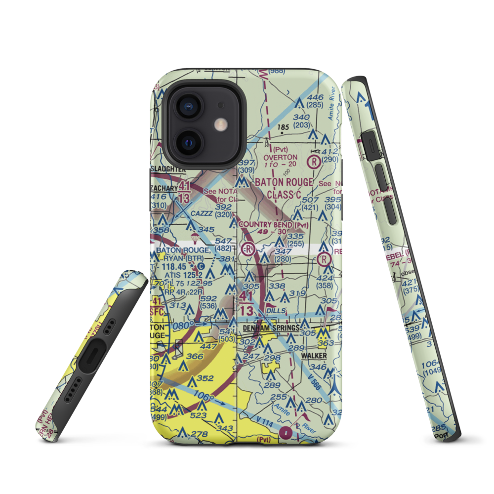 Country Bend Airport (LS39) VFR Sectional  Tough iPhone Case iPhone 12 model shown