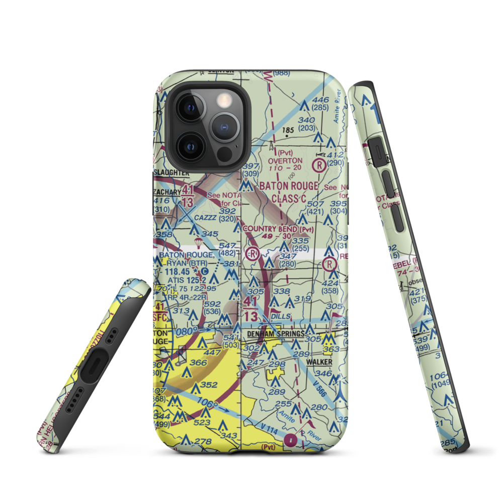 Country Bend Airport (LS39) VFR Sectional  Tough iPhone Case iPhone 12 Pro model shown