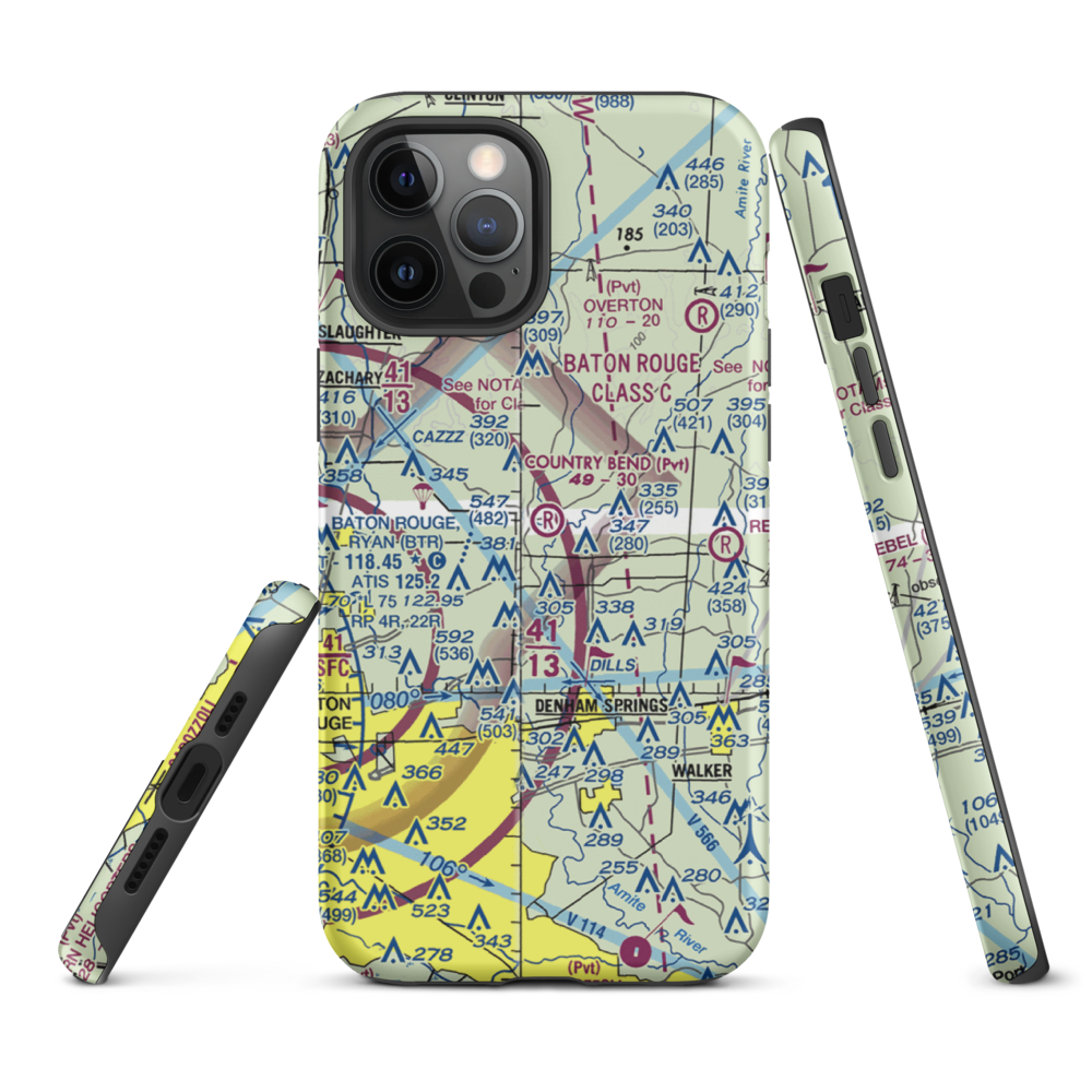Country Bend Airport (LS39) VFR Sectional  Tough iPhone Case iPhone 12 Pro Max model shown