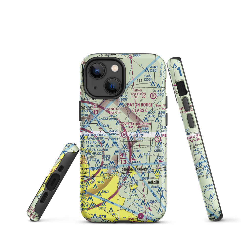 Country Bend Airport (LS39) VFR Sectional  Tough iPhone Case iPhone 13 mini model shown