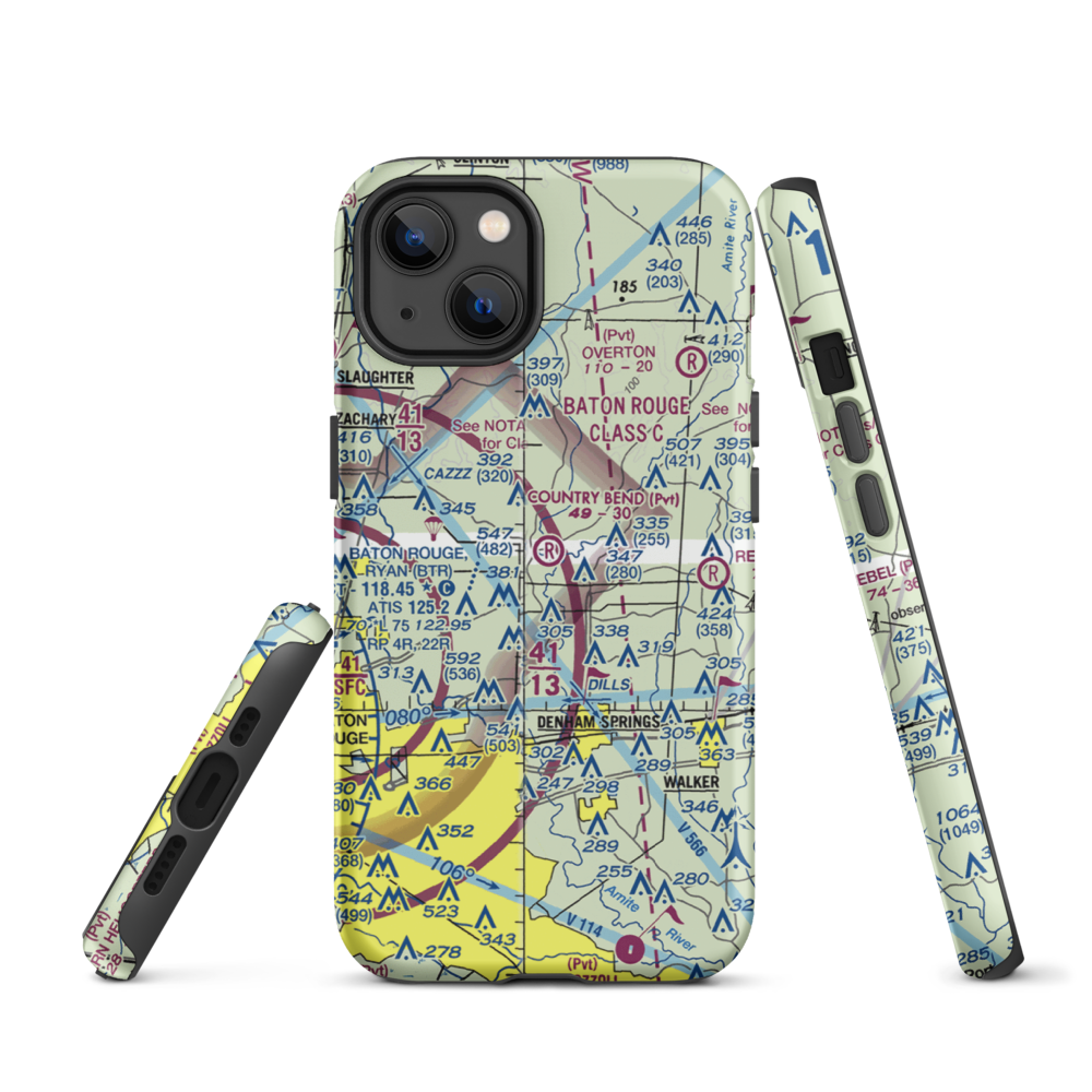 Country Bend Airport (LS39) VFR Sectional  Tough iPhone Case iPhone 13 model shown