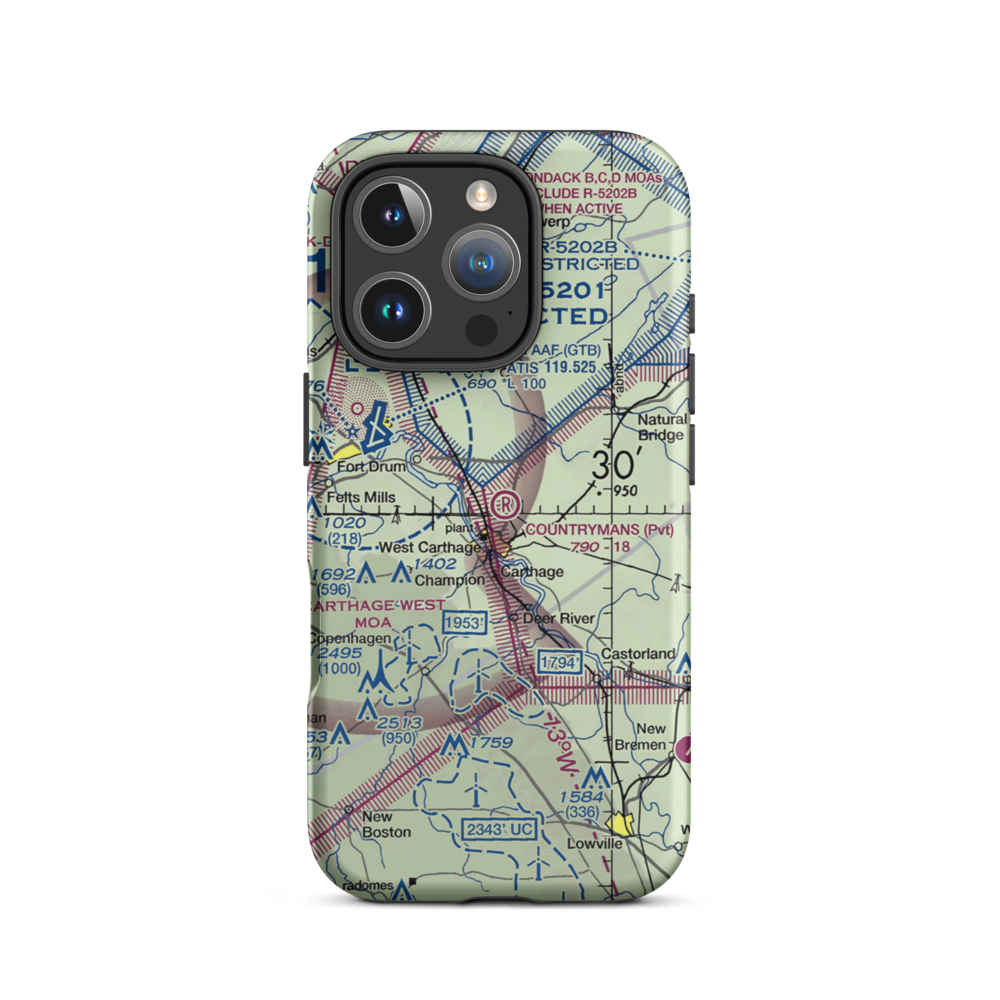 Countryman's Landing Strip (NK01) VFR Sectional  Tough iPhone Case iPhone 16 Pro model shown