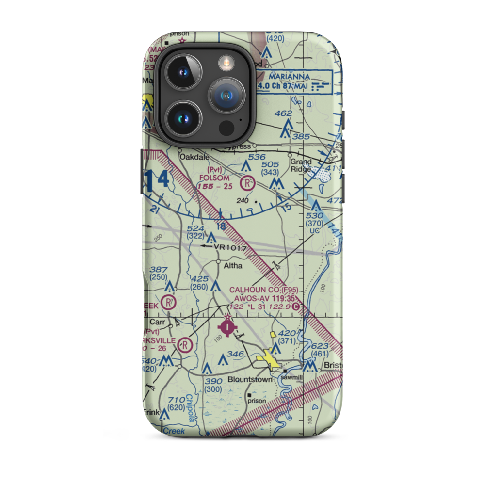 County Line Airstrip (5FD3) VFR Sectional  Tough iPhone Case iPhone 16 Pro Max model shown