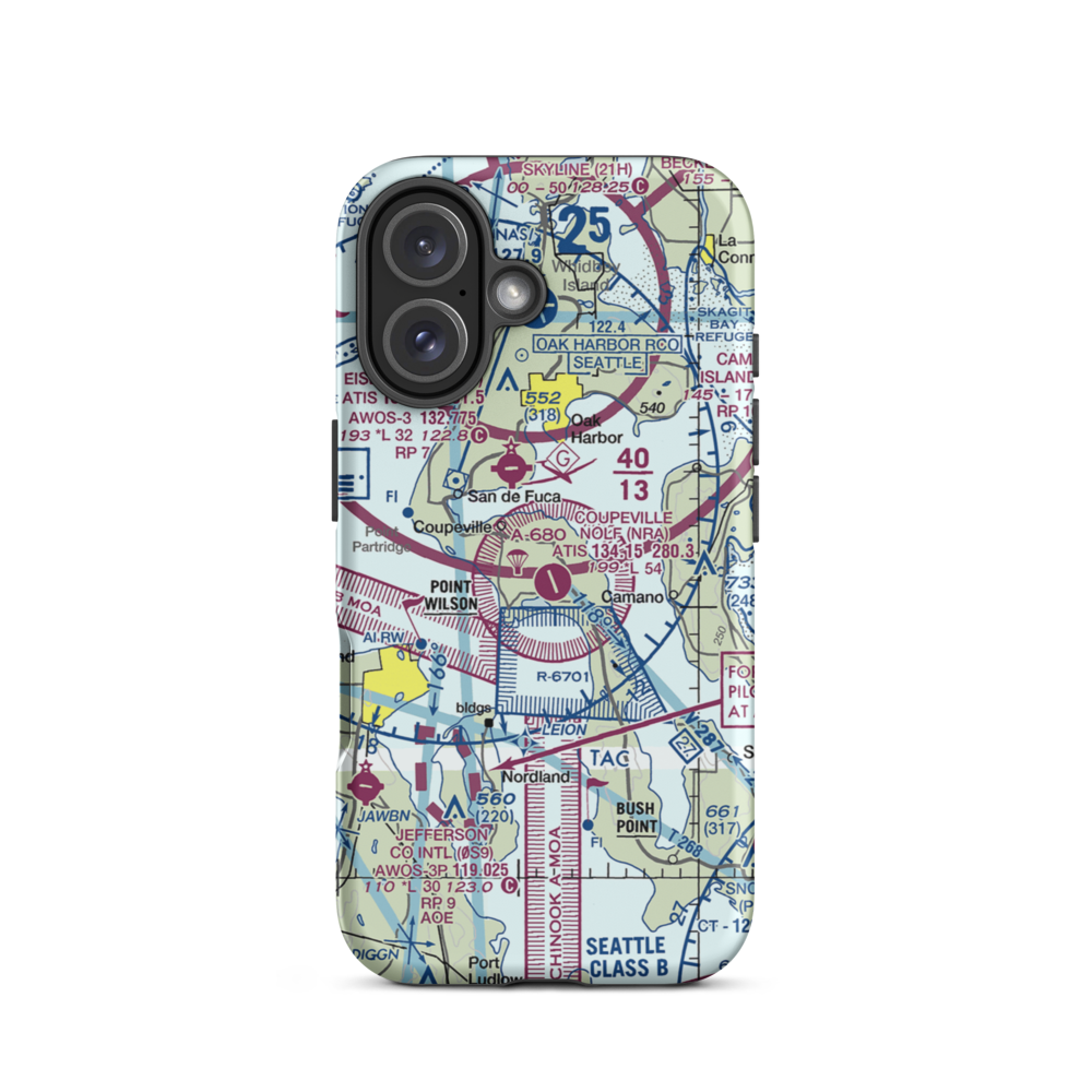 Coupeville Airpark (WN40) VFR Sectional  Tough iPhone Case iPhone 16 model shown