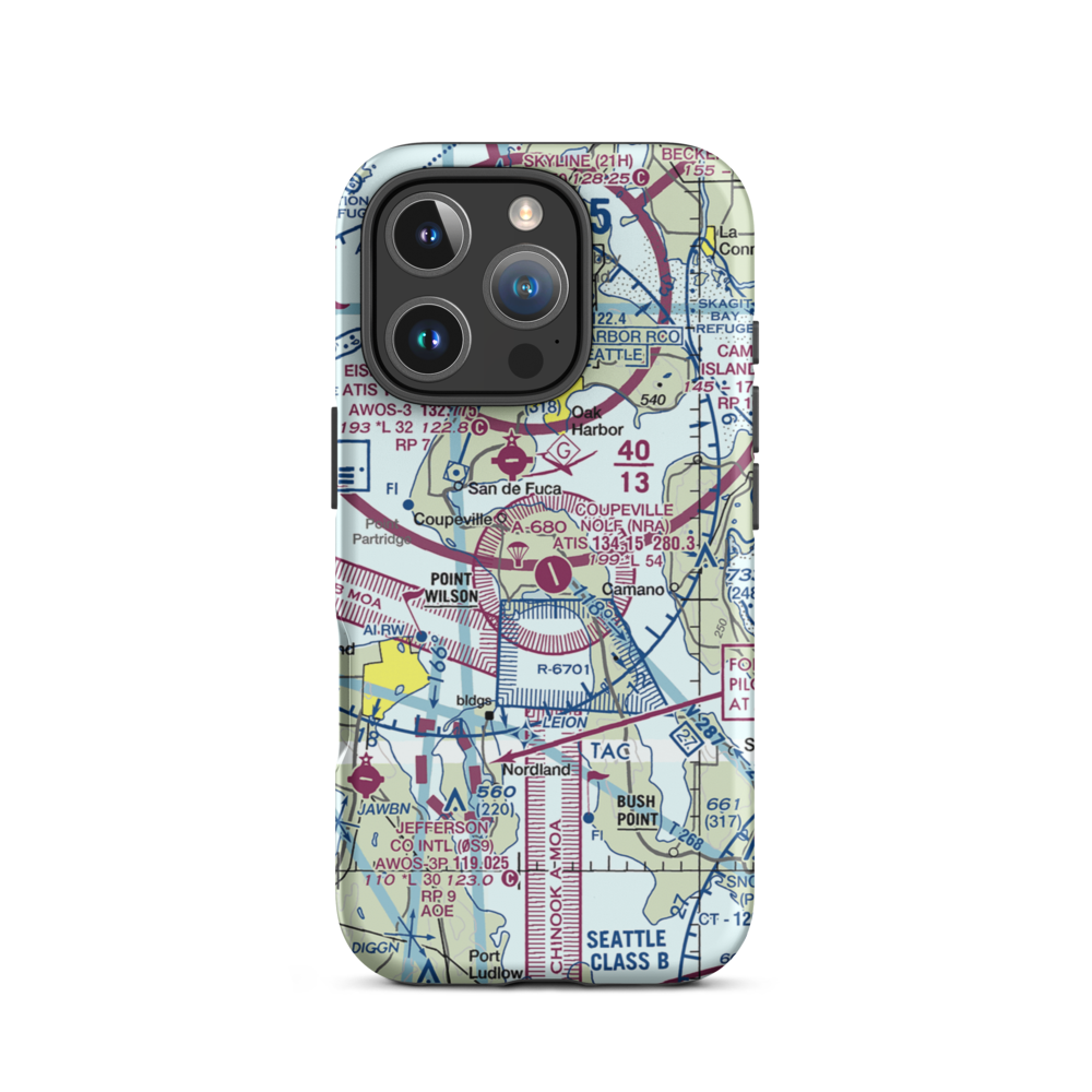 Coupeville Airpark (WN40) VFR Sectional  Tough iPhone Case iPhone 16 Pro model shown