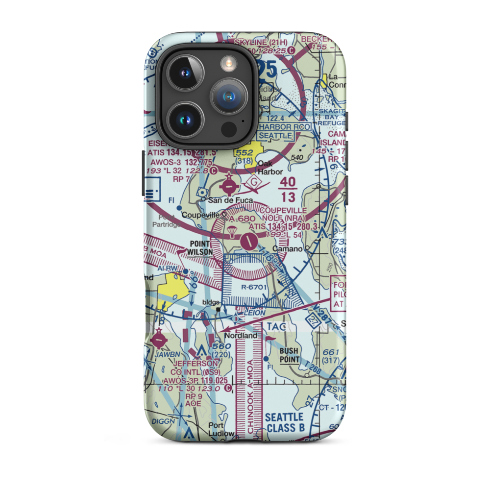 Coupeville Airpark (WN40) VFR Sectional  Tough iPhone Case iPhone 16 Pro Max model shown