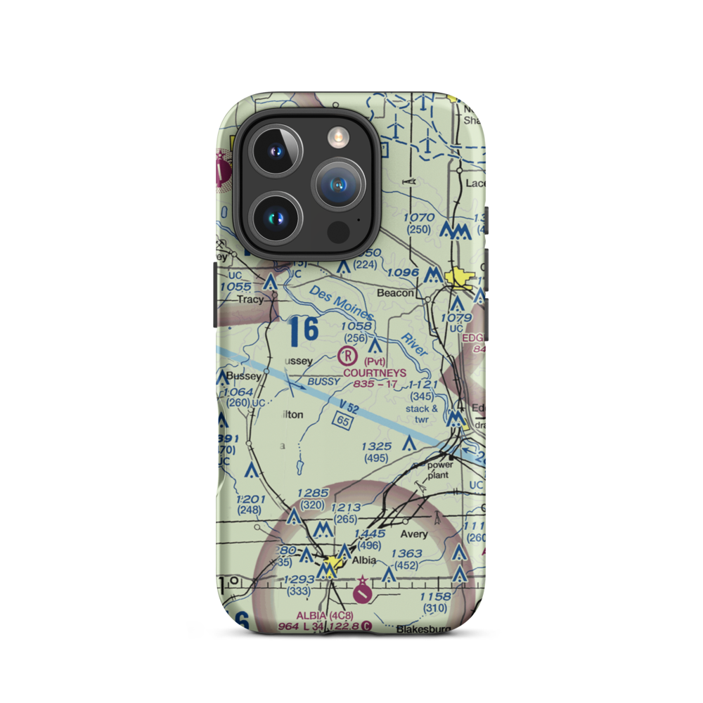 Courtney's Landing Airport (99IA) VFR Sectional  Tough iPhone Case iPhone 16 Pro model shown