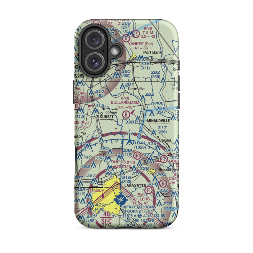 Couvillion Airport (22LS) VFR Sectional  Tough iPhone Case iPhone 16 Plus model shown
