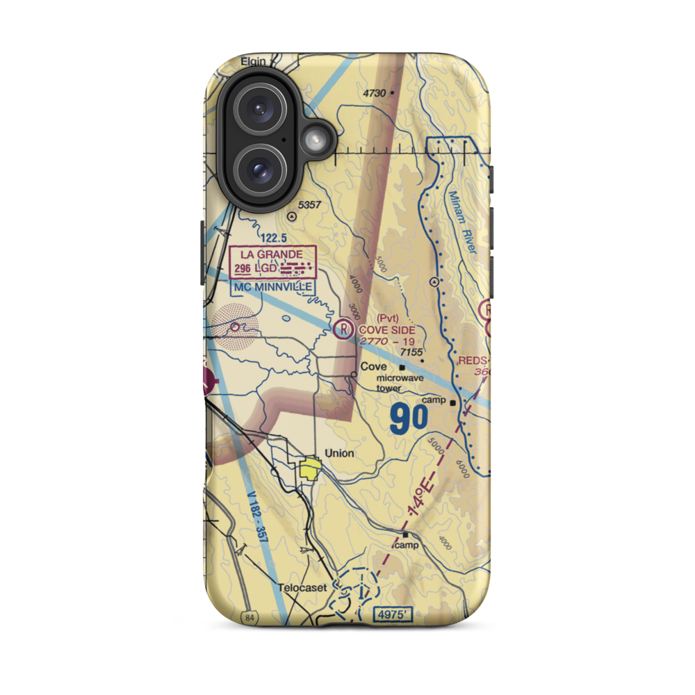 Cove Side Ranch Port Airport (OG07) VFR Sectional  Tough iPhone Case iPhone 16 Plus model shown