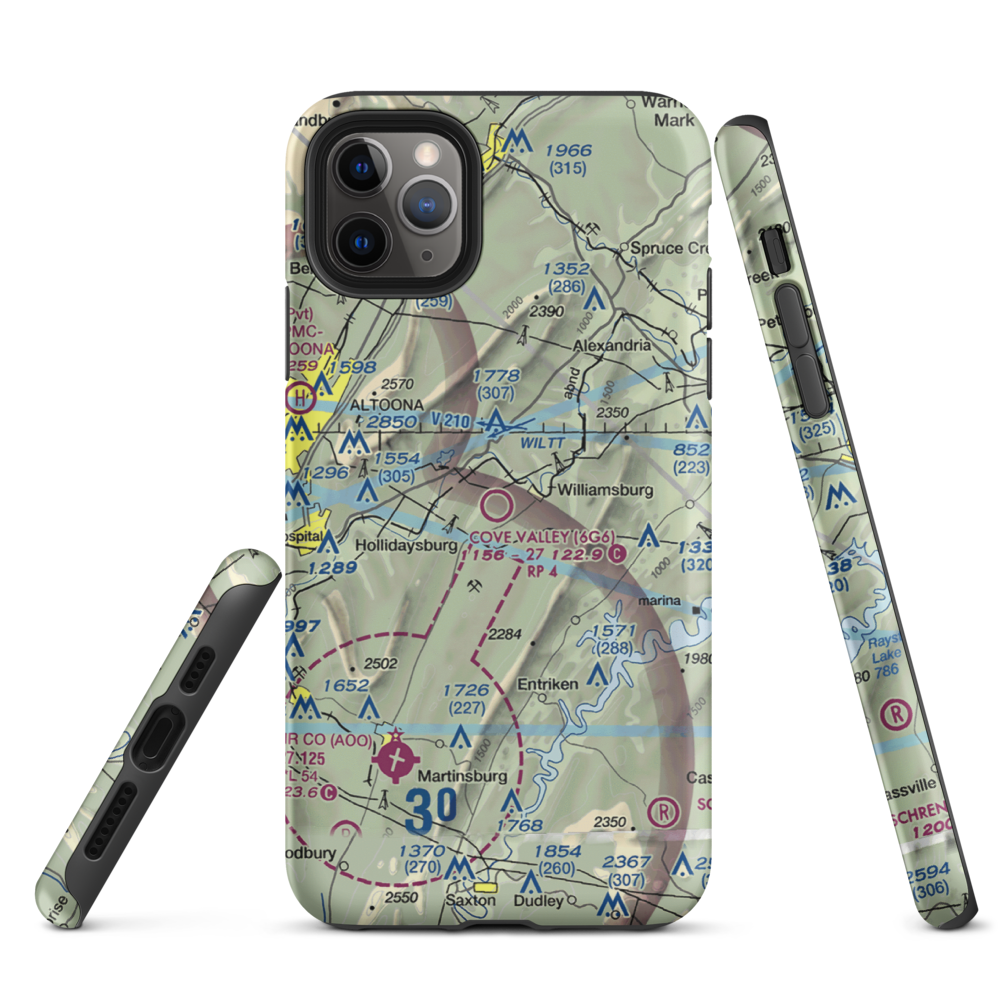 Cove Valley Airport (6G6) VFR Sectional  Tough iPhone Case iPhone 11 Pro Max model shown