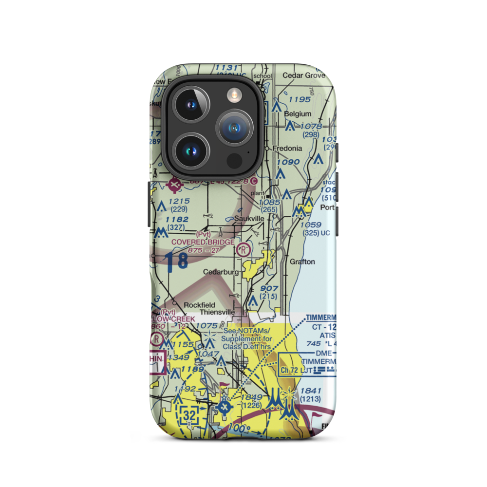 Covered Bridge Fields Airport (1WN2) VFR Sectional  Tough iPhone Case iPhone 16 Pro model shown
