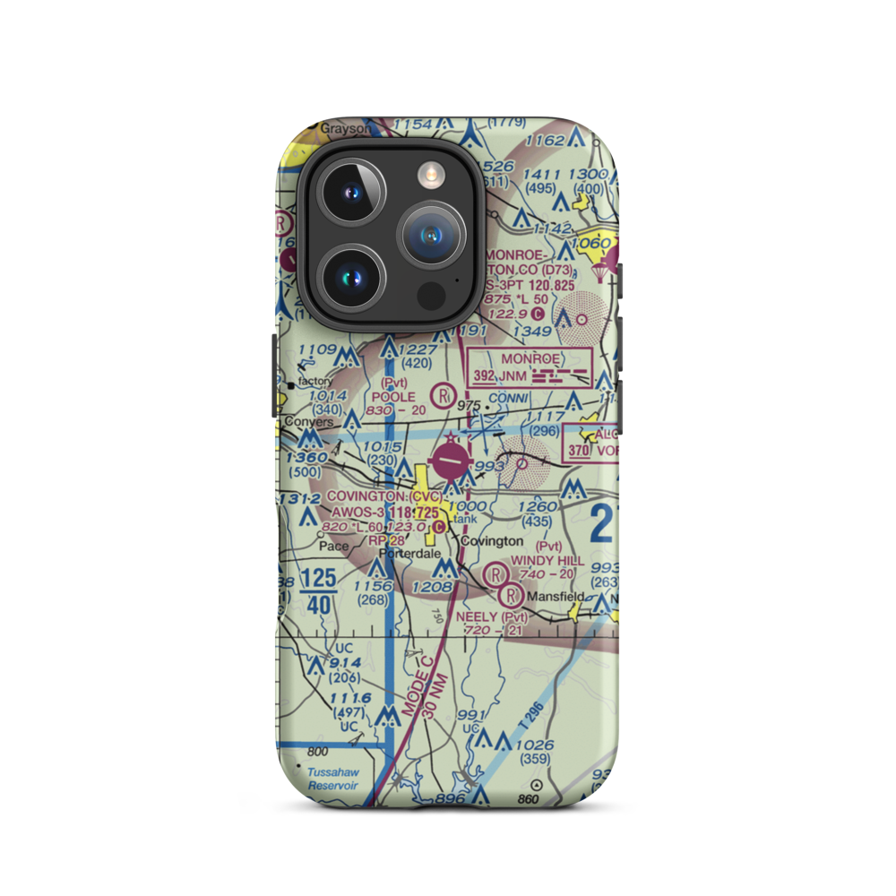 Covington Municipal Airport (CVC) VFR Sectional  Tough iPhone Case iPhone 16 Pro model shown